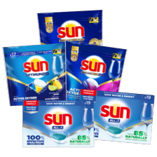 Sun vaatwastabletten of capsules